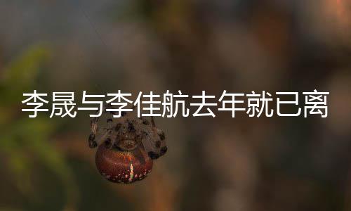 婚问题佳航就已去年与李应离李晟离婚李晟回