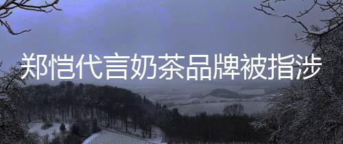 被指播奶茶品牌代言郑恺诈骗怎么茶主了涉嫌