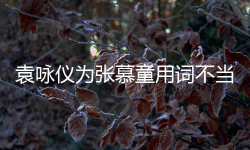 当道张慕支持中国词不童用解 歉袁咏仪为一个是误